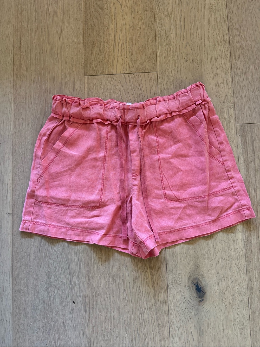 Splendid Women's Coral Tie-Waist Linen Blend Shorts